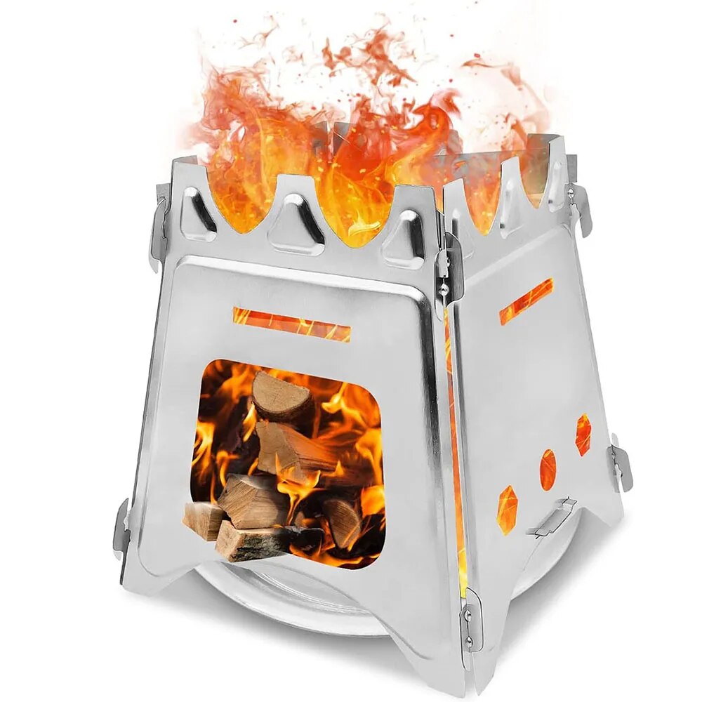 Portable Camping Wood Stove wi – обзор и цена Camping Cooking Open Fire