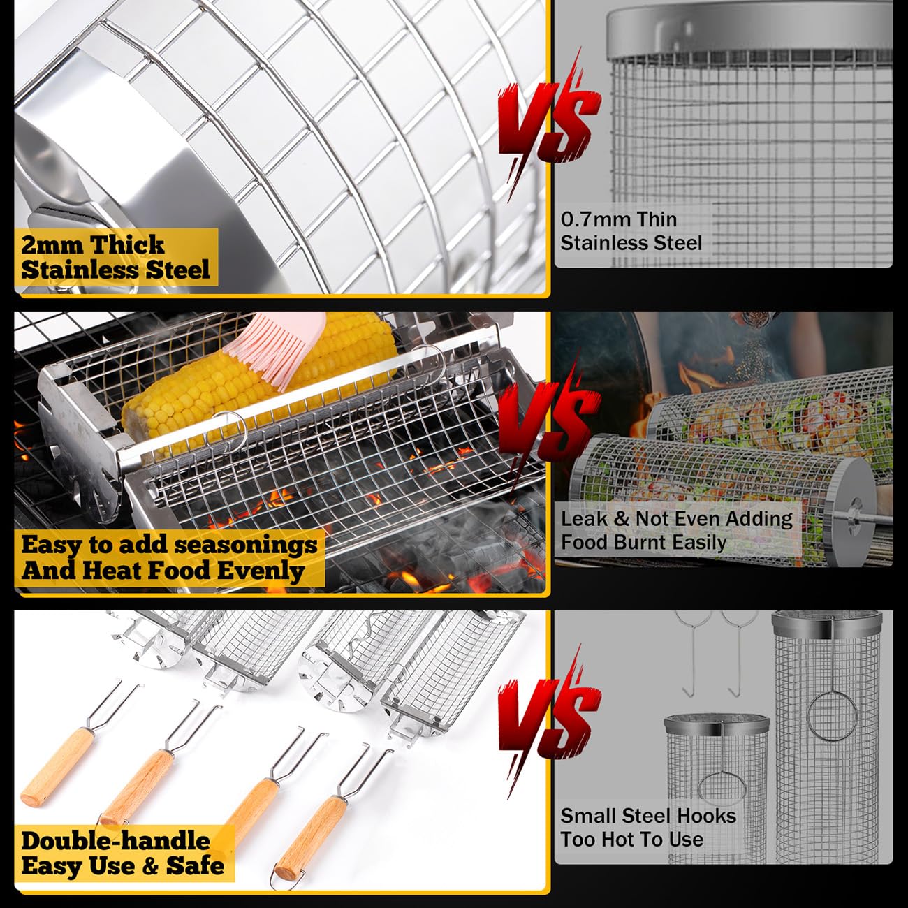 BUYYES Rolling Grill Basket BB – обзор и цена Camping Cooking Youtube